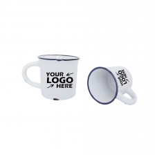 7oz White Ceramic Coffee Mug with Dots Ceramics Milk Cup